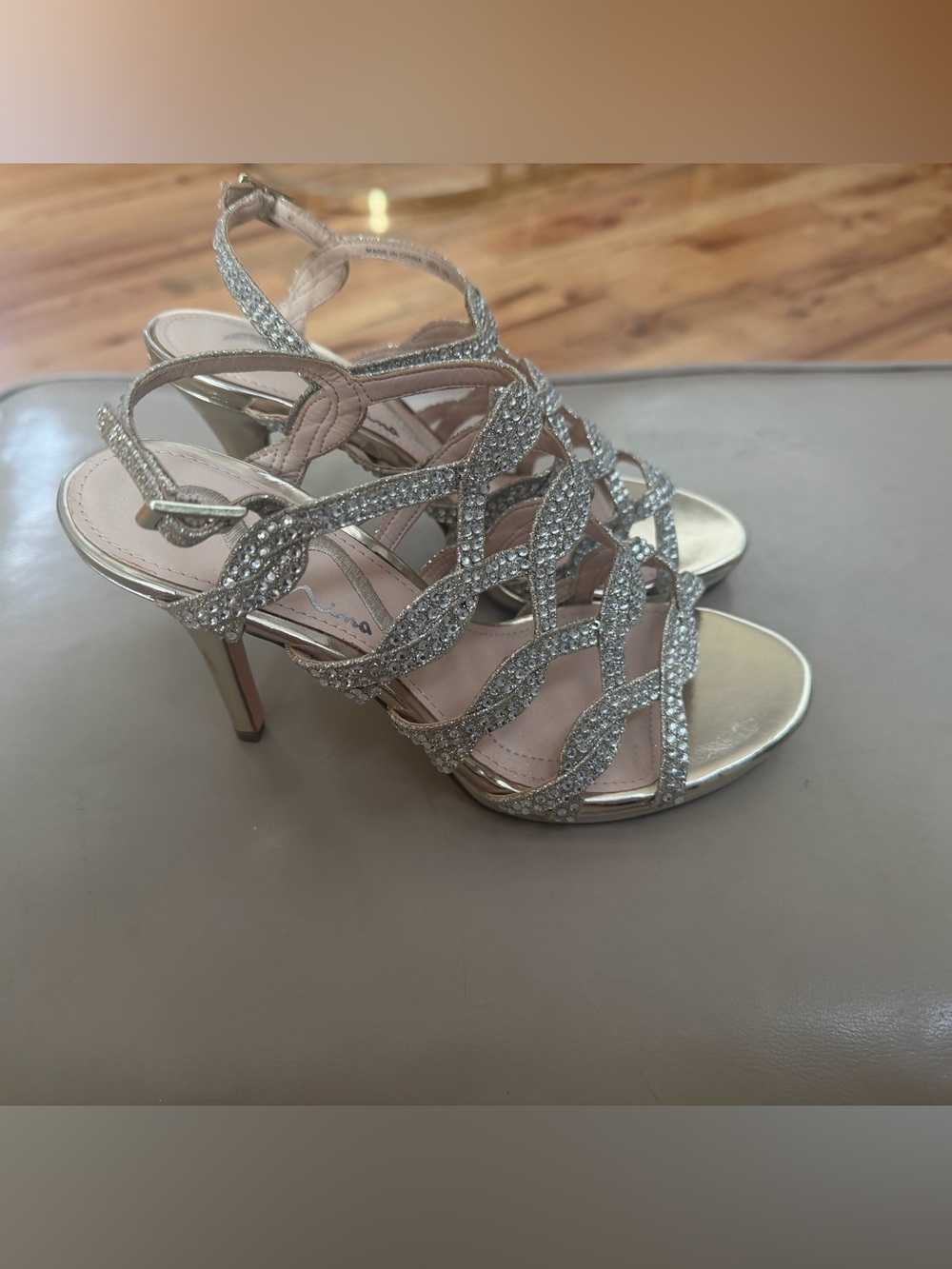 Nina Rhinestone Strappy Heels